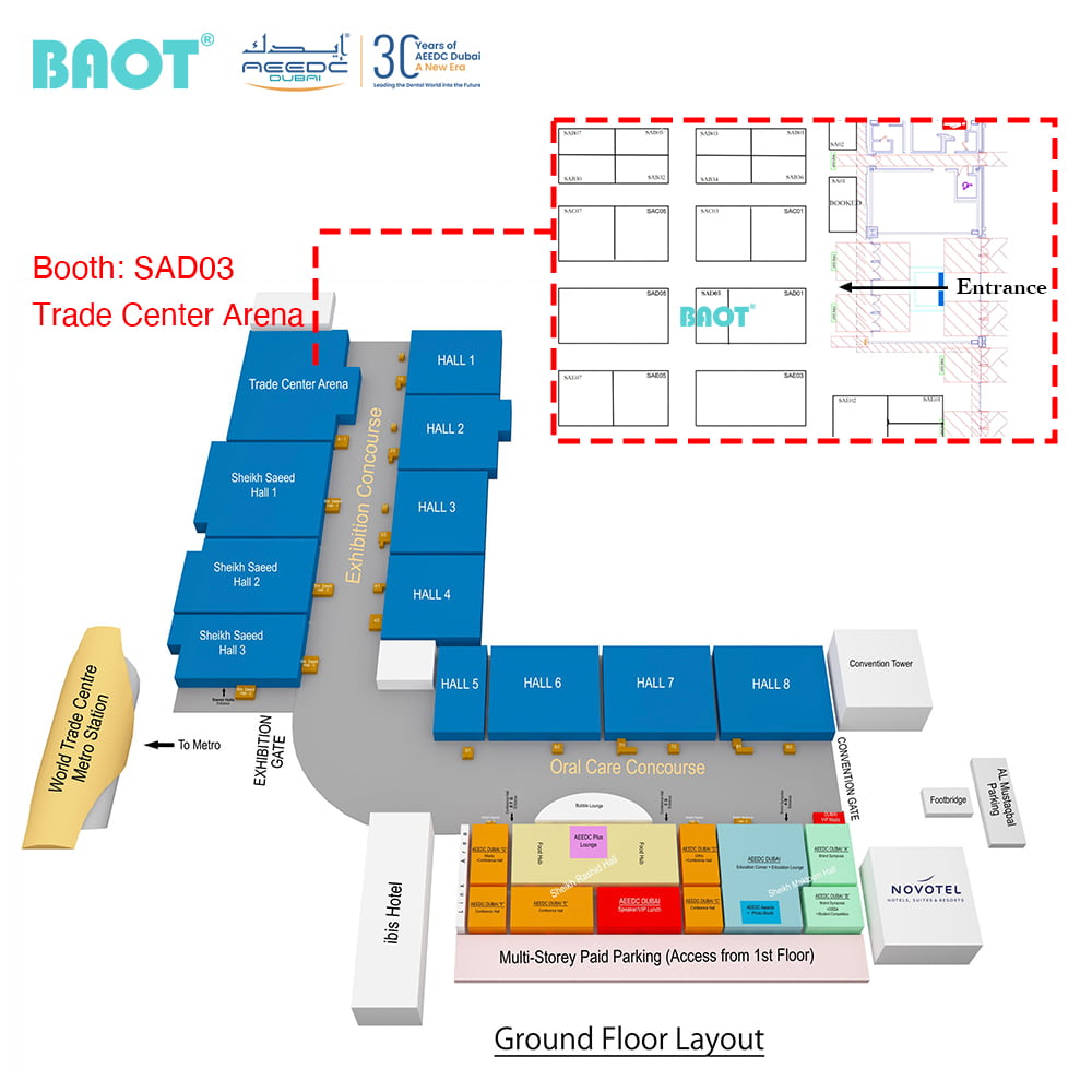 BAOT exhibiting at AEEDC Dubai 2026 dental exhibition invitation